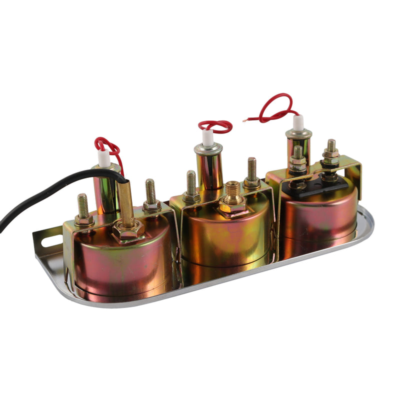 52mm Chrome Triple Gauge Set Kit Amp Water Temp Oil Pressure 3 in 1