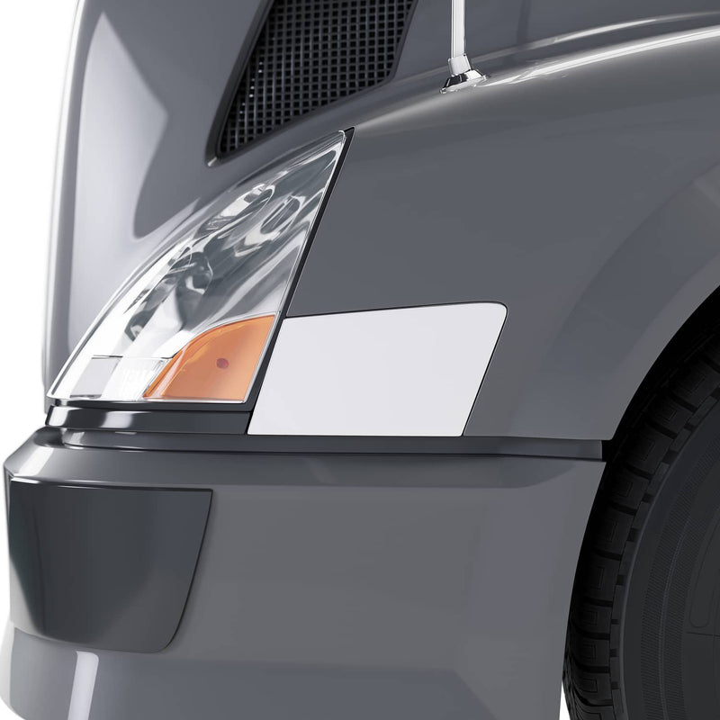DURAFORCE Fender Chrome Headlight Hood Trim Set Left Right Side for Volvo VNL 2004-2015