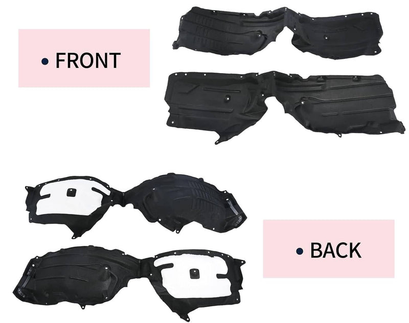 Front Driver Passenger Side Fender Liners for Toyota Highlander 2020-2024 Pair