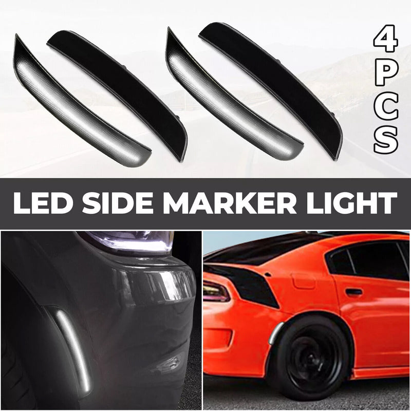 Front Rear LED Side Marker Lights Smoked for Dodge Charger 2015-2022 23 GT SRT