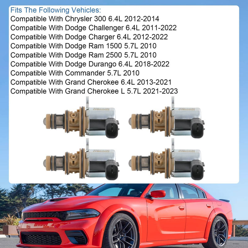 53022298AA Multiple Displacement Solenoid for Dodge Ram Jeep 5.7L 6.4L 4 Pieces