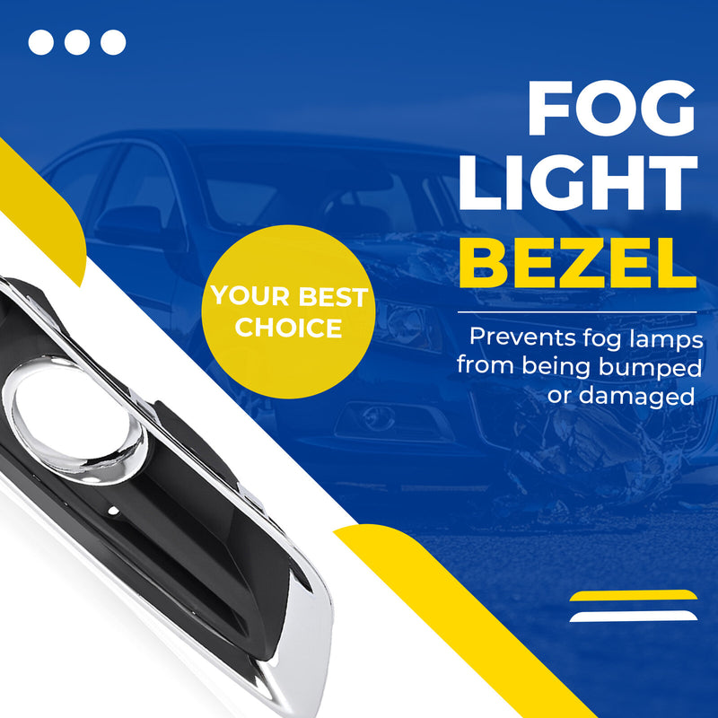Fog Lights Bumper Lamps with Black Bezel Molding for Chevy Malibu 2013-2016