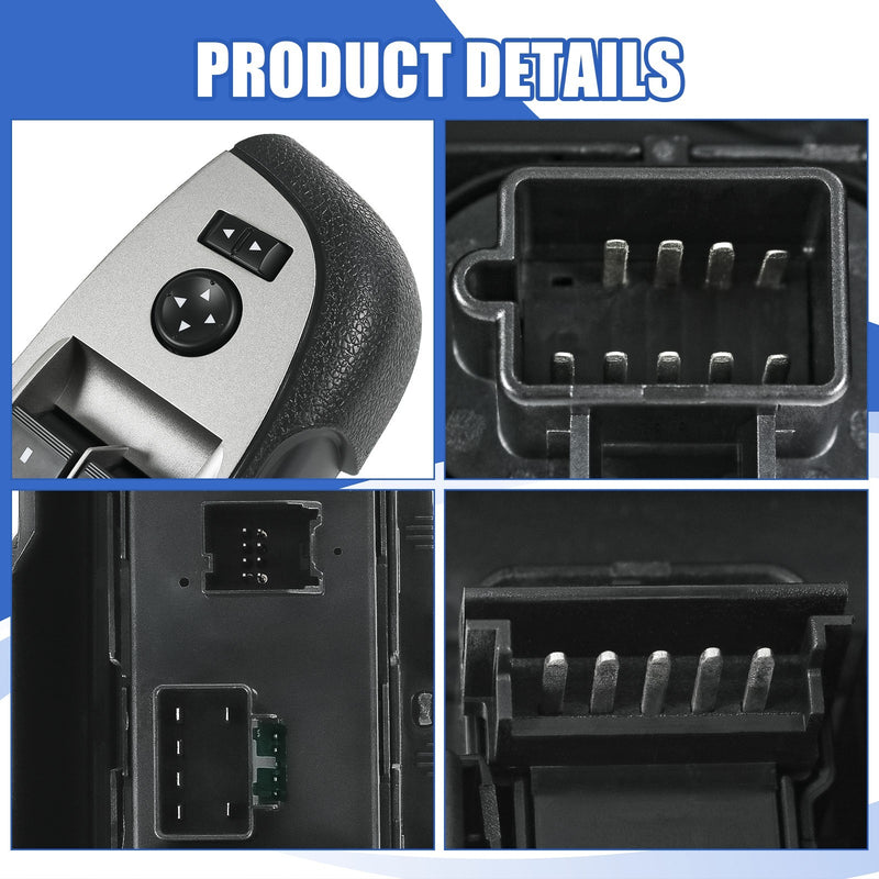 Master Power Window Switch with Black Bezel for Chevrolet Silverado 1500 2007-20