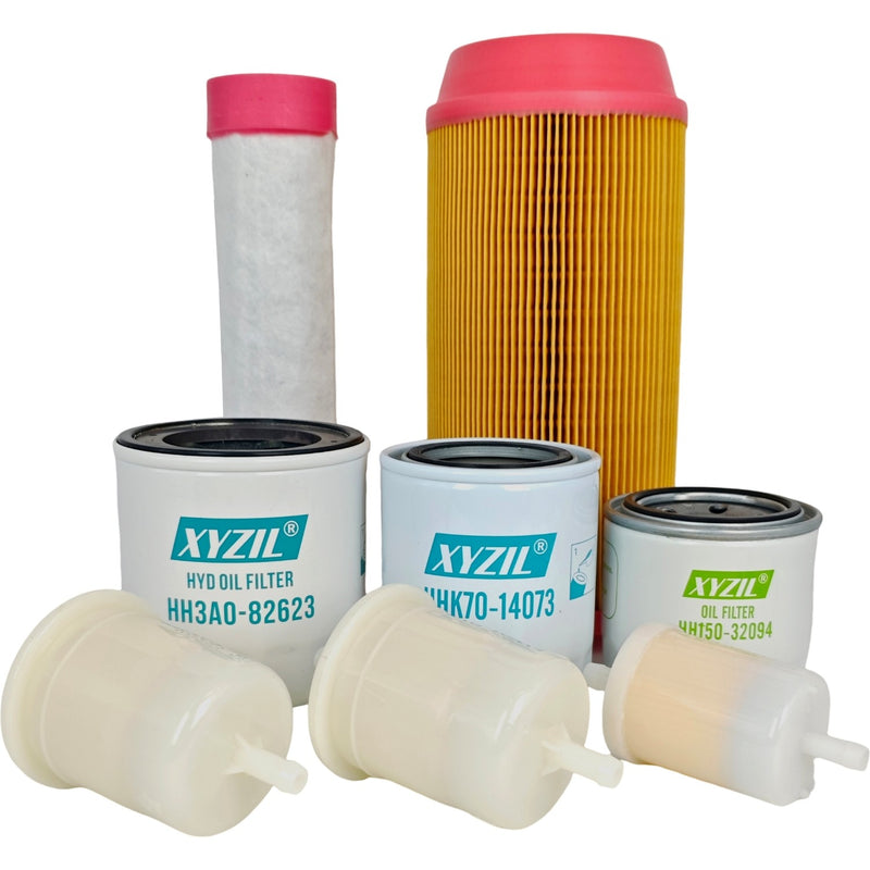 Filter Kit Fit for Kubota Oil Inline Fuel Outer Inner Air HST Hydraulic
