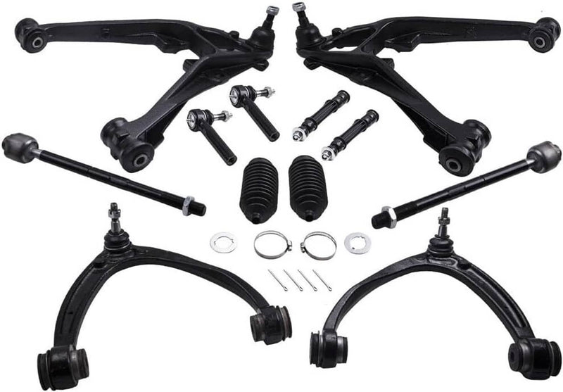 12x Front Upper Lower Control Arm Kit for 2007-2013 Escalade Chevy Silverado GMC