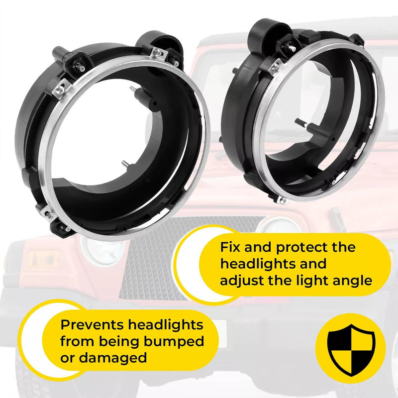 DURAFORCE Headlight Bulb Brackets Buckets for Jeep Wrangler 1997-2006 Left Right Side