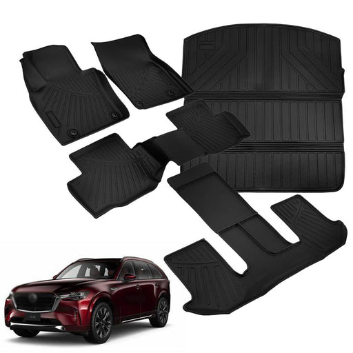 DURAFORCE All Weather Floor Mats & Cargo Liners for Mazda CX-90 PHEV 7 Seat 2024 2025