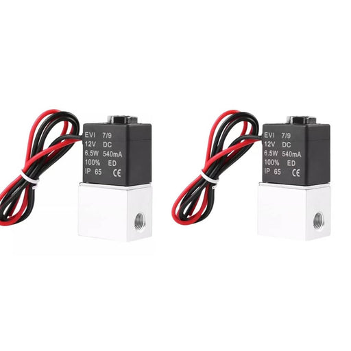 DURAFORCE 2PCS 1/4 Inch Fast Response Electric Solenoid Valve Air Water DC 12V Normally Cl