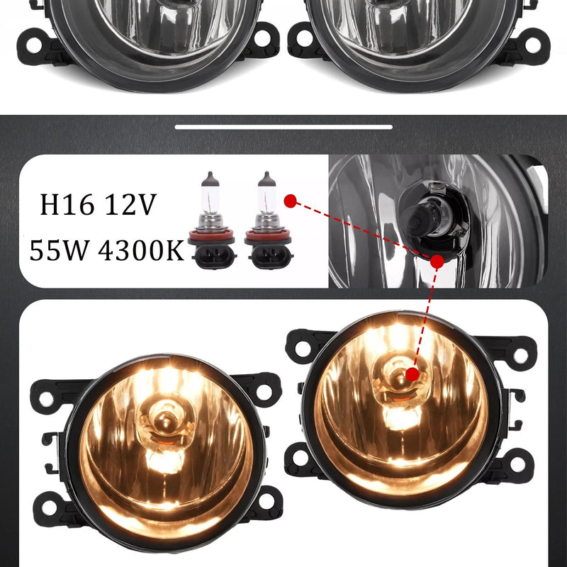 DURAFORCE Clear Lens Fog Lights Bumper Lamps 2Pcs New for Ford Explorer 2011-2015