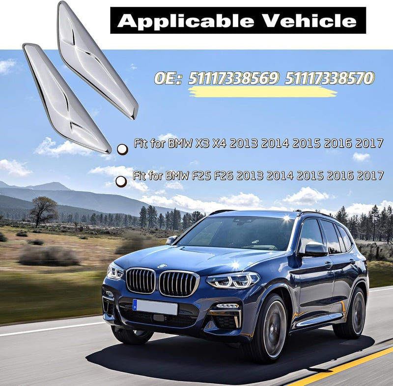 Left Right Side Fender Chrome Emblem Moulding for BMW X3 F25 X4 F26 2015-2017