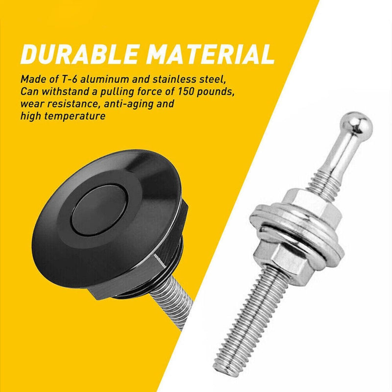 4Pcs Push Button Quick Release Hood Bonnet Pins Lock Clip Car Bumper Latch Set