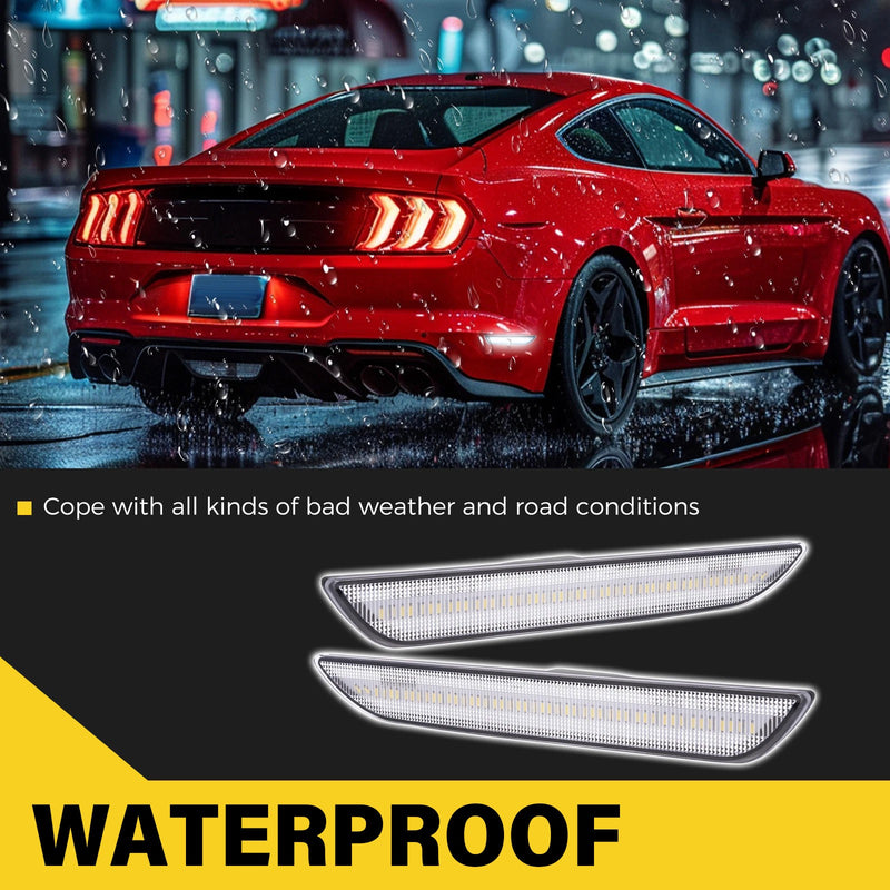 Clear Lens LED Rear Side Marker Signal Lights for Ford Mustang 2015-2023 2020