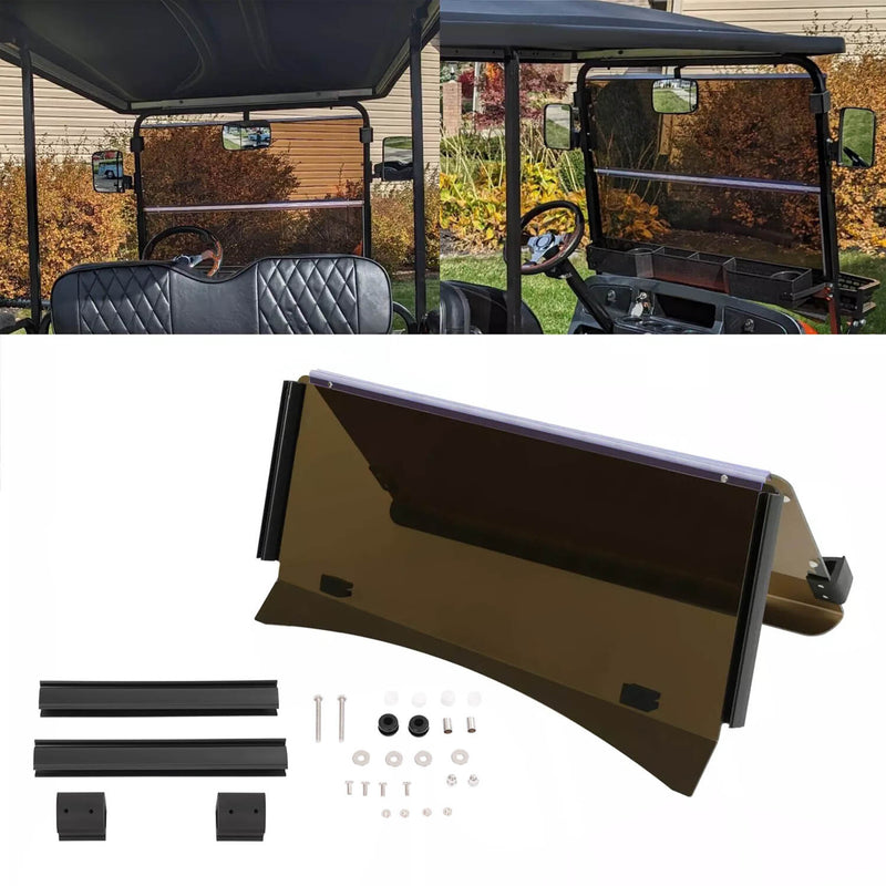 Folding Tinted Windshield Windscreen for EZGO TXT 2014-UP Golf Cart