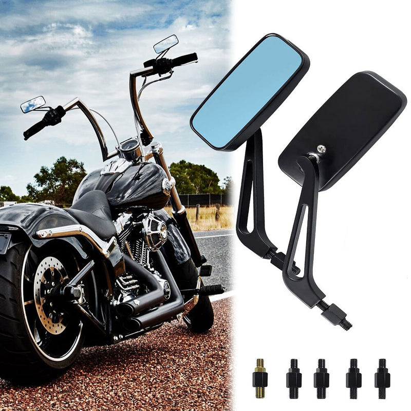 Black Motorcycle Mirrors for Harley Touring Road King Street Glide Softail Dyna