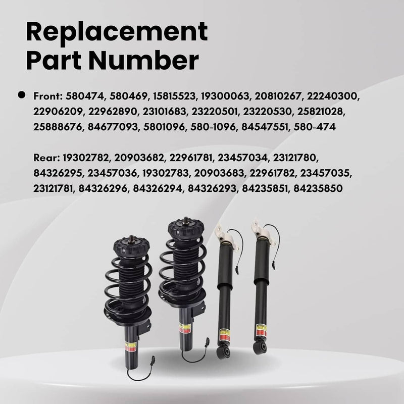 4Pcs Shocks Strut Assys Front Rear w/ Electric for Cadillac XTS 2013-2019