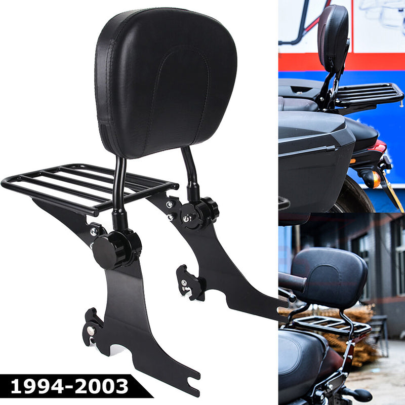 Sissy Bar Backrest with Luggage Rack for Harley 883 1200 Custom 1994-2003