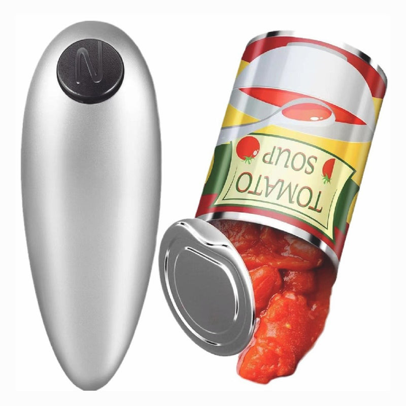 Hands Free Automatic Electric Can Opener Smooth Edge Plastic Stainless Steel