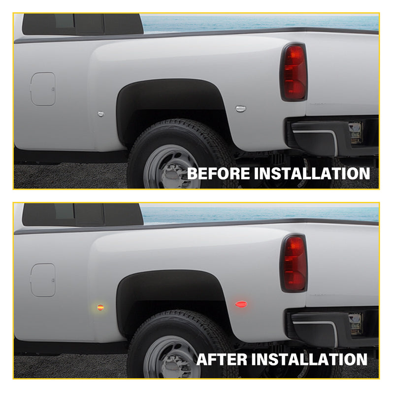 LED Side Marker Lights for Chevy Silverado 2500HD 3500HD Dually Bed 2001-2007