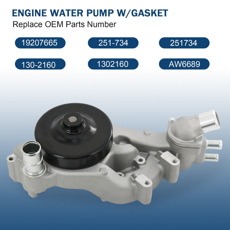 19207665 Engine Water Pump for Chevy Camaro 6.2L 2010-2015 Naturally Aspirated