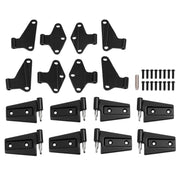 DURAFORCE Door Hinge Replacement Set Black Powder Coat for Jeep Wrangler JK 07-2018 16PCS