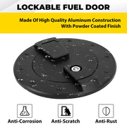DURAFORCE Locking Fuel Door Gas Tank Cap Cover Aluminum Black For Hummer H2 2003-2009