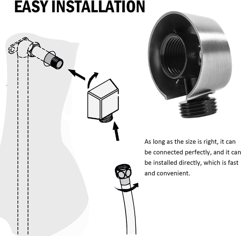 A725BN Round Drop Ell Handheld Shower Wall Connector for Moen Brushed Nickel