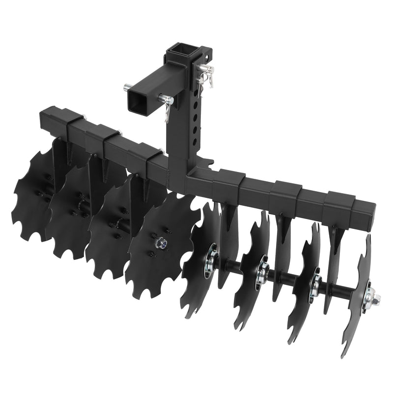 34" Disc Plow Harrow with 2-inch Receiver Hitch 8-Blade for Tractor ATV UTV