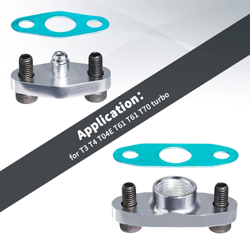 Turbo Oil Drain Return Line Feed Kit for T3 T4 T70 T66 GT35 Turbocharger