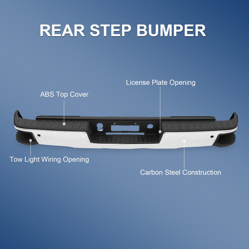 Chrome Rear Bumper Sensor Holes for Chevy Silverado GMC Sierra 1500 2014-2018