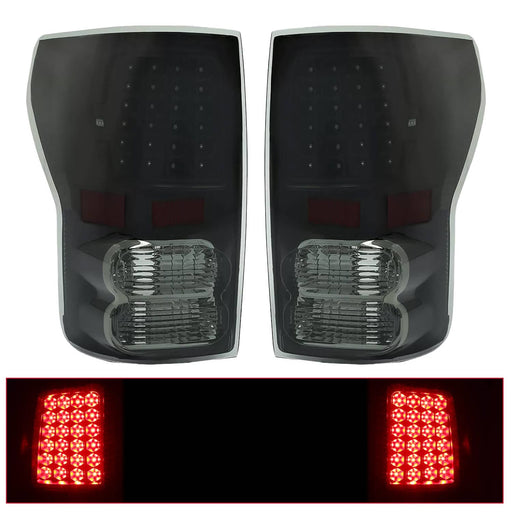 DURAFORCE LED Tail Lights Brake Lamps Black Smoke for Toyota Tundra 2007-2013 Left+Right