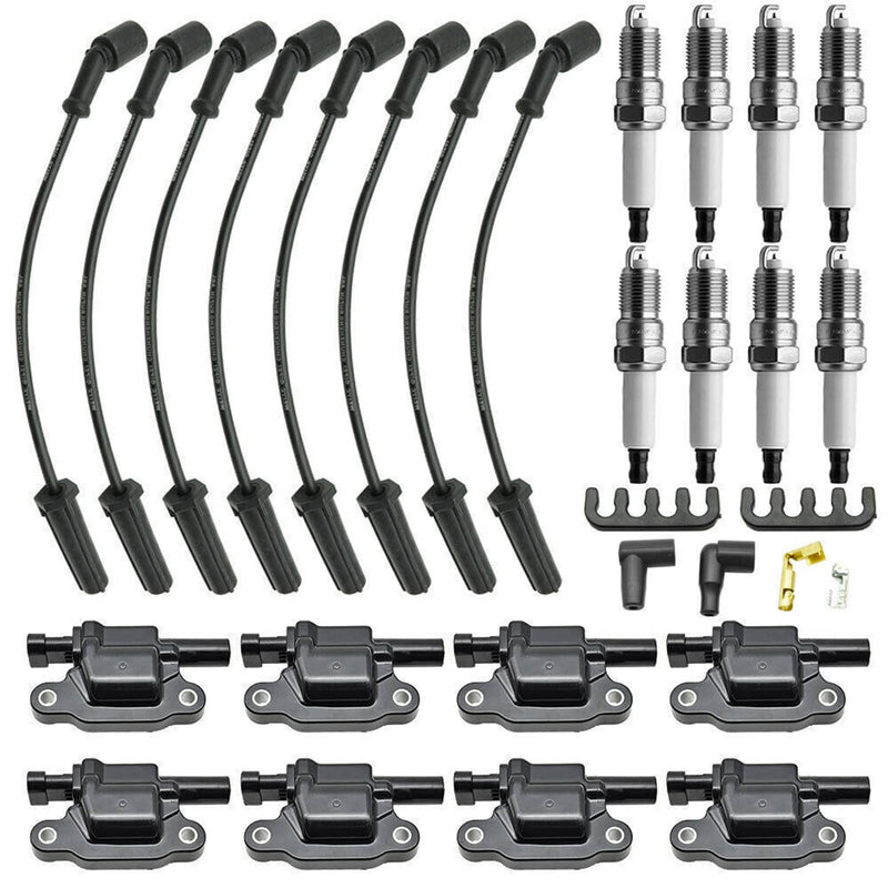 UF413 Ignition Coils 41-962 Spark Plugs with Wires for Chevy 8 Pack