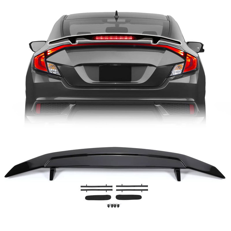 DURAFORCE R Style Trunk Spoiler Wing with LED Light for Honda Civic X 10th Gen 2016-2021