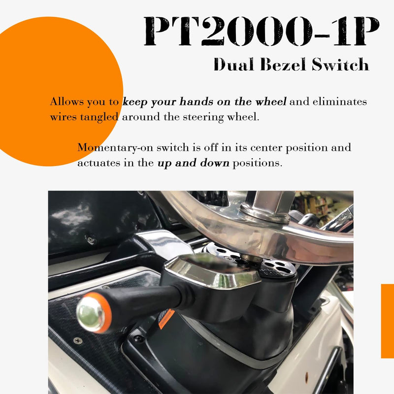 PT2000-1P Bezel Control Switch Dua Blinker Trim Jack Plate for Seastar Hydraulic