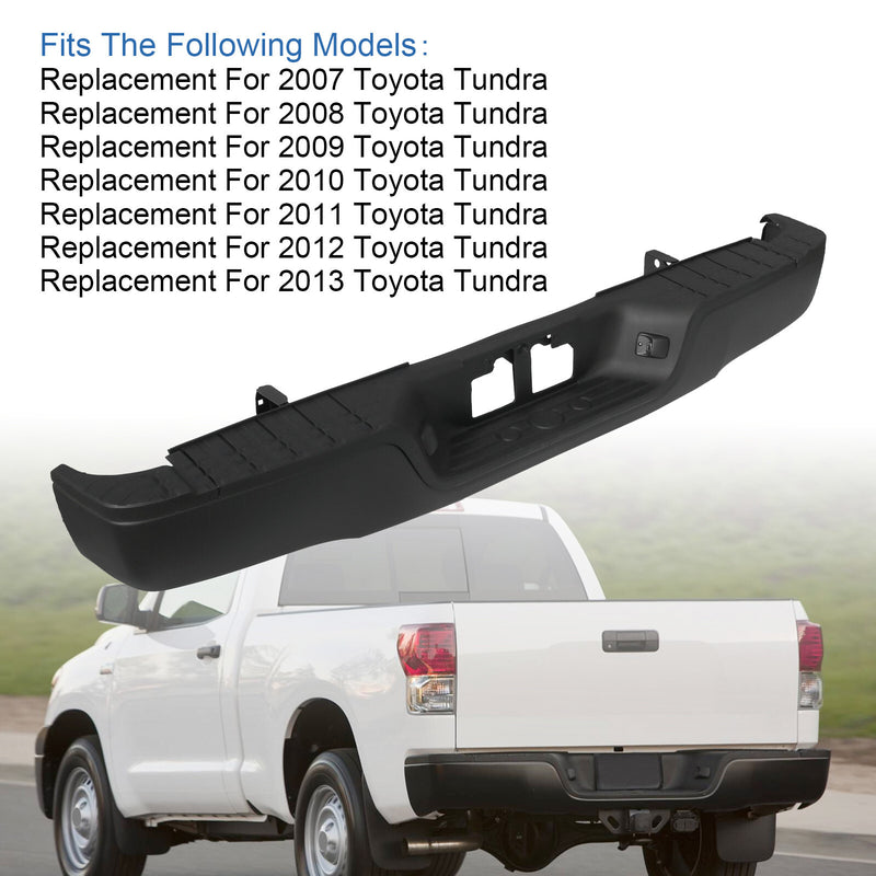Steel Rear Step Bumper Assembly for 2007-2013 Toyota Tundra No Park Holes Black