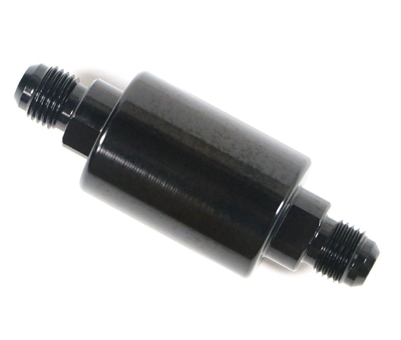 -6AN Inline Fuel Filter High Flow 100 Micron Cleanable AN6 6AN Black Universal