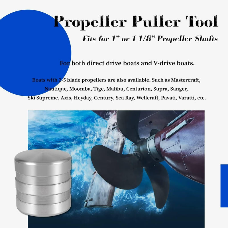Propeller Puller Tool for Inboard Boats Fits 1" or 1 1/8" Propeller Shafts