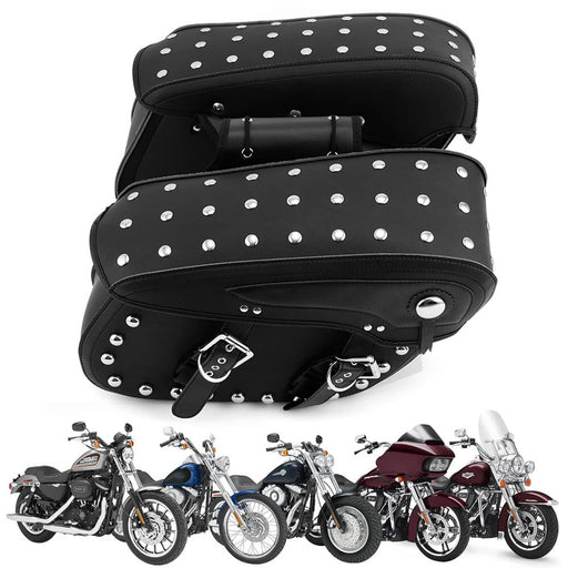 DURAFORCE Pair Motorcycle Saddle Bags Side Luggage for Harley Electra Glide Sportster XL