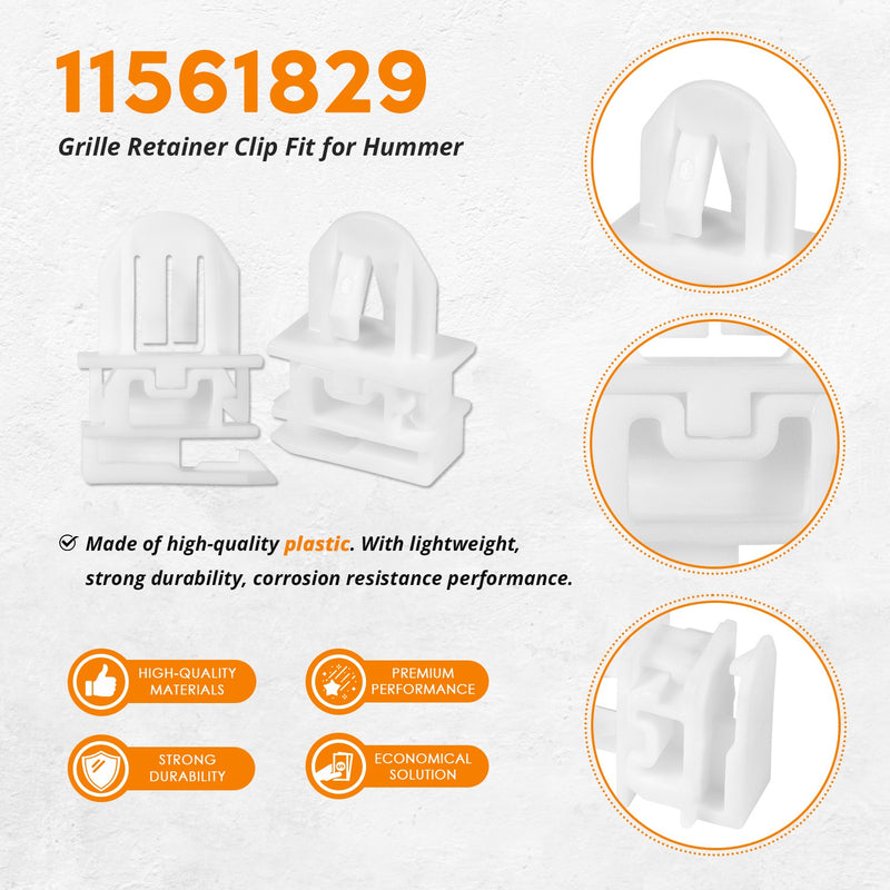 11561829 Grille Retainer Clip for Hummer H3 H3T 2006-2010, 4 Pieces