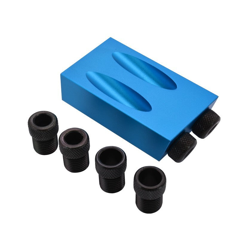 6/8/10mm Pocket Hole Jig Kit Woodworking Guide Oblique Drill Angle Hole Locator