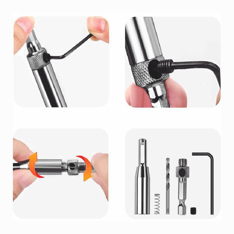 7pcs Self Centering Hinge Hardware Drill Bit Set Pilot Hole Guides for Door Wind