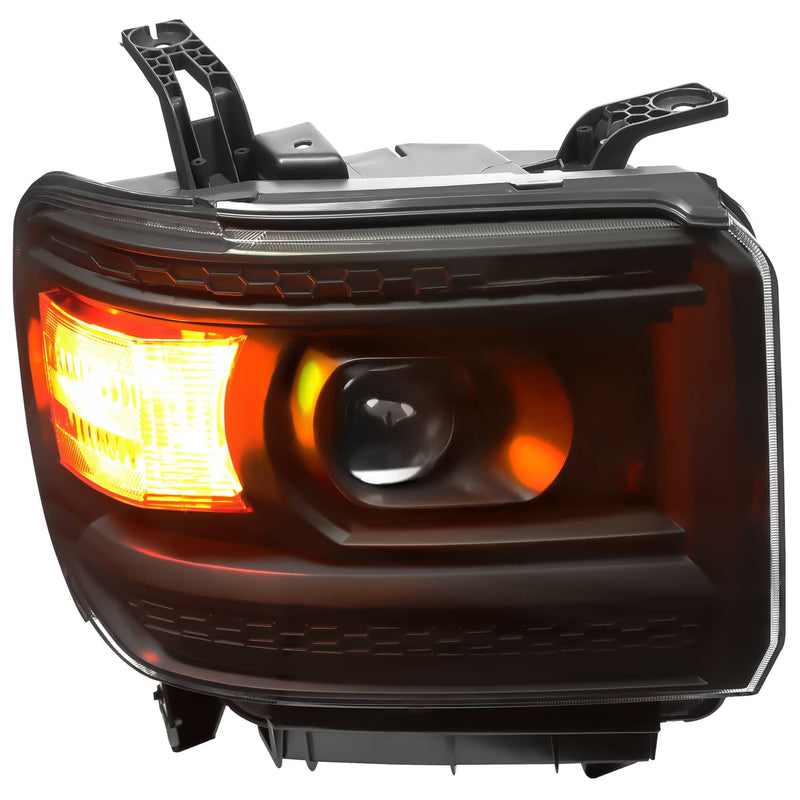 DURAFORCE Projector Headlights for GMC Sierra 1500 2500HD 3500HD 2014-2015 Pair