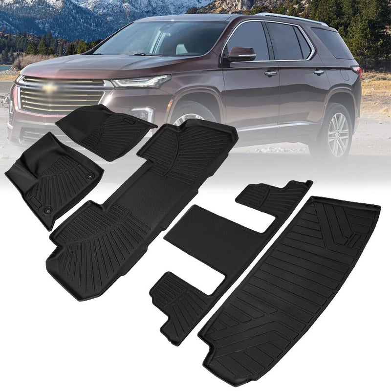 Front Rear Floor Mats Cargo Liner Carpet for Chevrolet Traverse 2018-2025