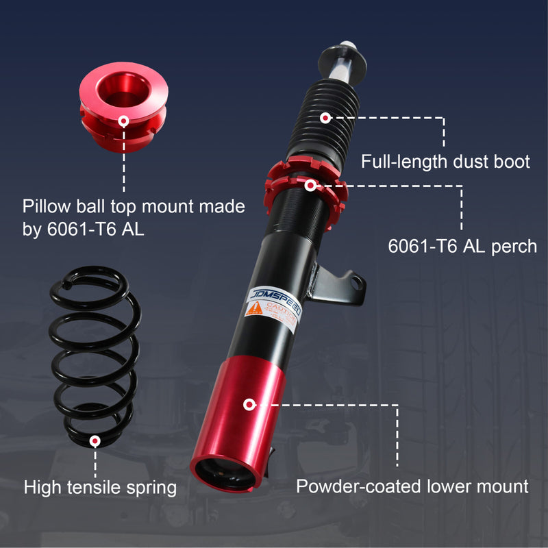 Coilover Struts for VW MK5 MK6 Golf Jetta 06-14 Adj Height Suspension Kit