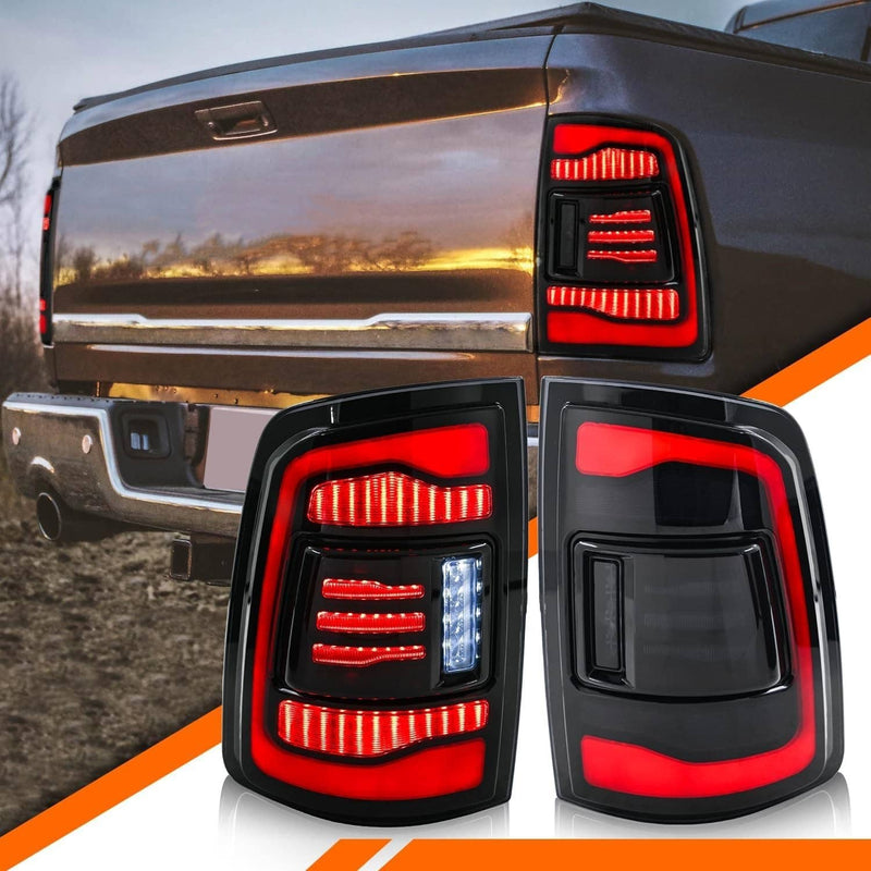 Pair LED Tail Light for 2009-2018 Dodge Ram 1500 2500 3500 Rear Smoke Len