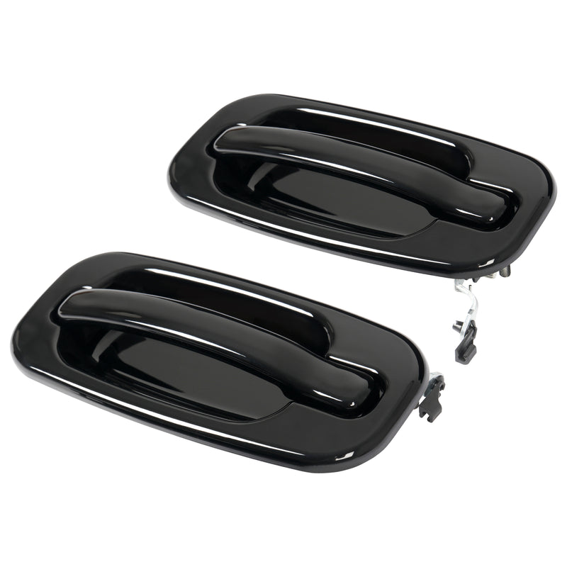 Door Handle Set for Chevy Silverado 1500 1999-2006 Smooth Black Front Outer 2PCS
