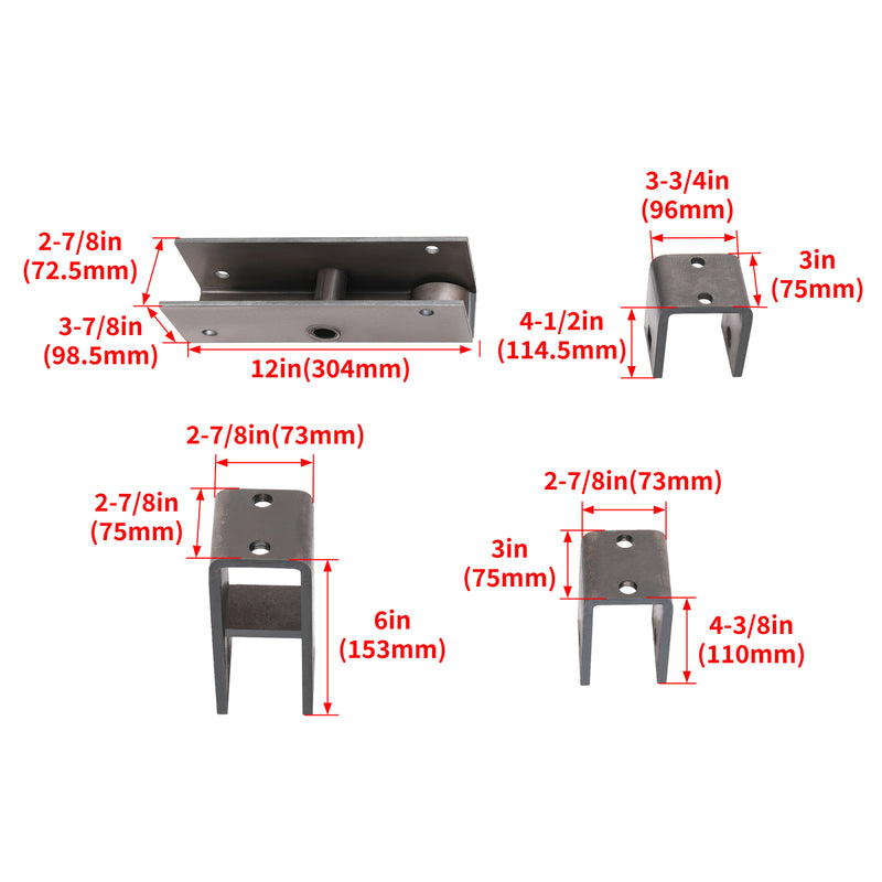Slipper Spring Tandem Axle Hanger Kit 2" with Equalizer Bolts for Trailer