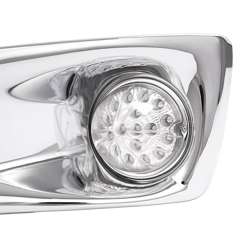 DURAFORCE Left LED Fog Light Lamp with Chrome Bezel Clear Lens for Kenworth T660 2007-2017