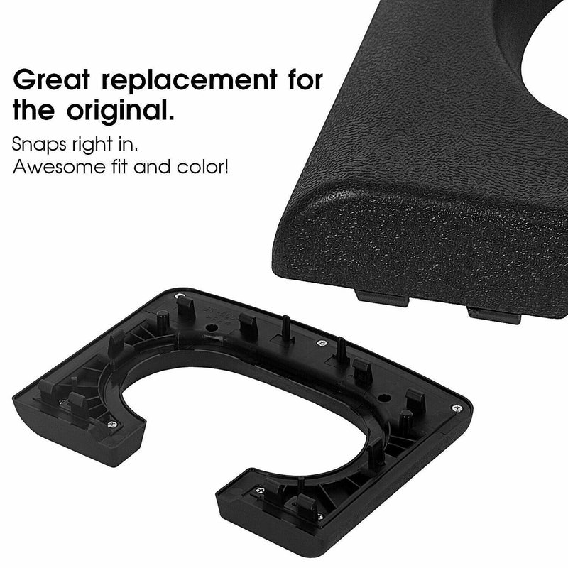 Center Console Cup Holder Armrest Cover Pad Trim for Ford F150 2004-2014 Black