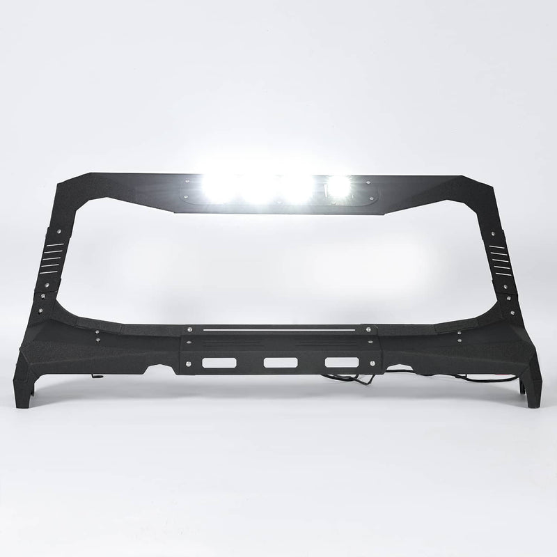 DURAFORCE Steel Armor Windshield Frame Cover Visor Cowl w/LED for Jeep Wrangler JK 2007-18