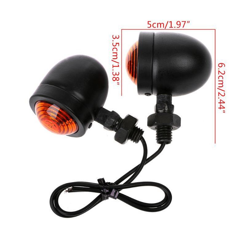 Universal Motorcycle Amber Bullet Turn Signals Tail Lights Indicator for Harley